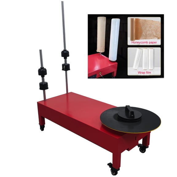 40CM Stretch Film Wrapping Machine Electric Double Spindle with Workbench 110V