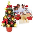 thumbnail image 1 of 40CM Tall Battery Powered Luxury Tabletop Christmas Tree Hanging Decorations Pine Tree (Battery Not Included), 1 of 7