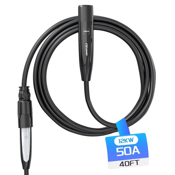 40FT Extension Cord for Tesla, Up to 12KW 50A 240V, NACS Plug, Compatible with Tesla Wall/Destination Connector, EVDANCE EV Charger(not for Tesla Gen 1/Gen 2 Mobile Connectors, Tesla Superchargers)