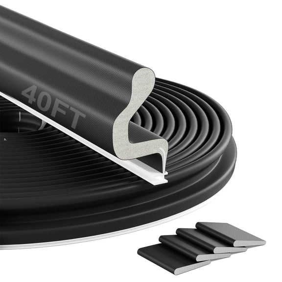 40FT Kerf Weather Stripping Door Seal Sound Proof Weather Strip for Front Door Frame Soundproofing Exterior Door Insulation Gasket (with 4 Door Corner Seals)