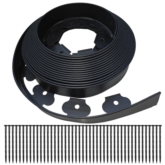 40FT Landscape Edging with 40 Spikes Plastic Garden Border for Lawn and Garden