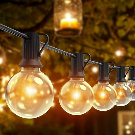 40FT Outdoor Waterproof G40 Globe Edison LED String Lights Warm White