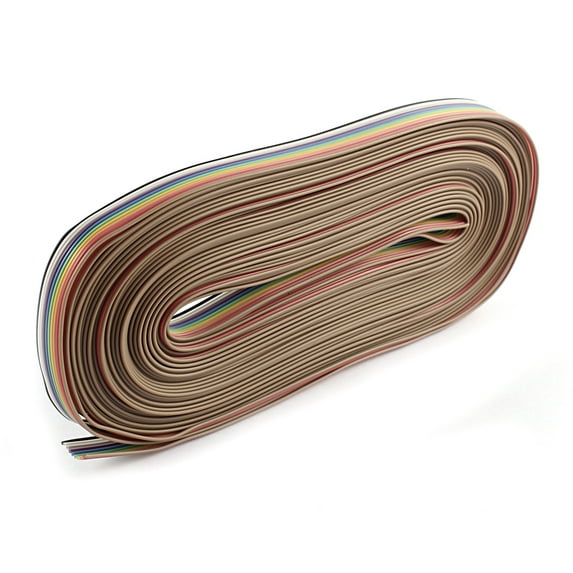 40Ft 10 Way 10 Pin Rainbow Color Ribbon Cable IDC Wire 1.27mm for DIY