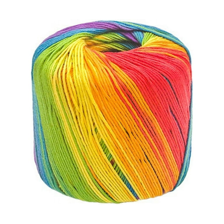 40G/Ball Colorful Lace Cotton Yarn Segmental Dyeing Gradient Yarn DIY Hand  Knitting Crochet Garment Doll Lace Yarn A 