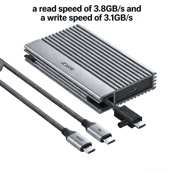 40Gbps M.2 NVMe SSD Enclosure with Cooling Fan,Built-in Cable Slot& Tool-Free Installation,Compatible with Mac/PC/iPad,/PlayStation PS5/Xbox,M.2 Enclosure Supports 2280/2260/2242/2230