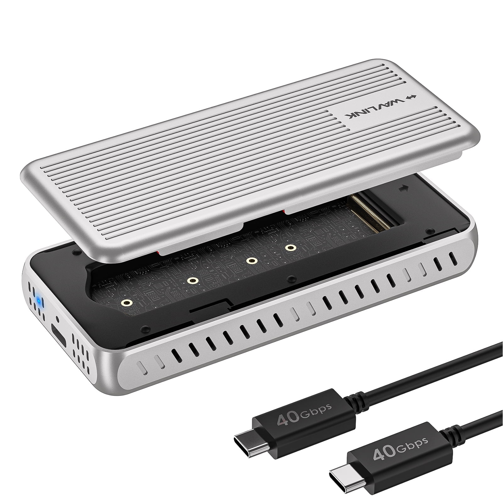40Gbps PCIe NVMe SSD Enclosure, Hard Drive Enclosure for 2230/2242/2260/2280 B+M/M-Key PCIe SSD