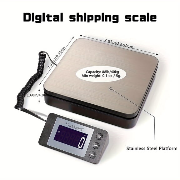 40Kg Digital Shipping Postal Scale - Stainless Steel, High Accuracy for Warehouse, Parcel & Small Pet Weighing