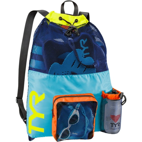 TYR 40L Big Mesh Mummy Backpack - Blue/Yellow