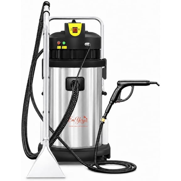 Em Yeraz Commercial 3 in 1 Steam Vacuum Cleaner combines steam cleaning, carpet washing, liquid extraction, and vacuum cleaning in one multifunctional machine.