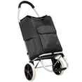thumbnail image 1 of 40L Foldable Shopping Trolley with Wheels & Removable Waterproof Oxford Bag, 88lbs Load Capacity, Portable Cart for Grocery/Market/Travel, Black, 1 of 10