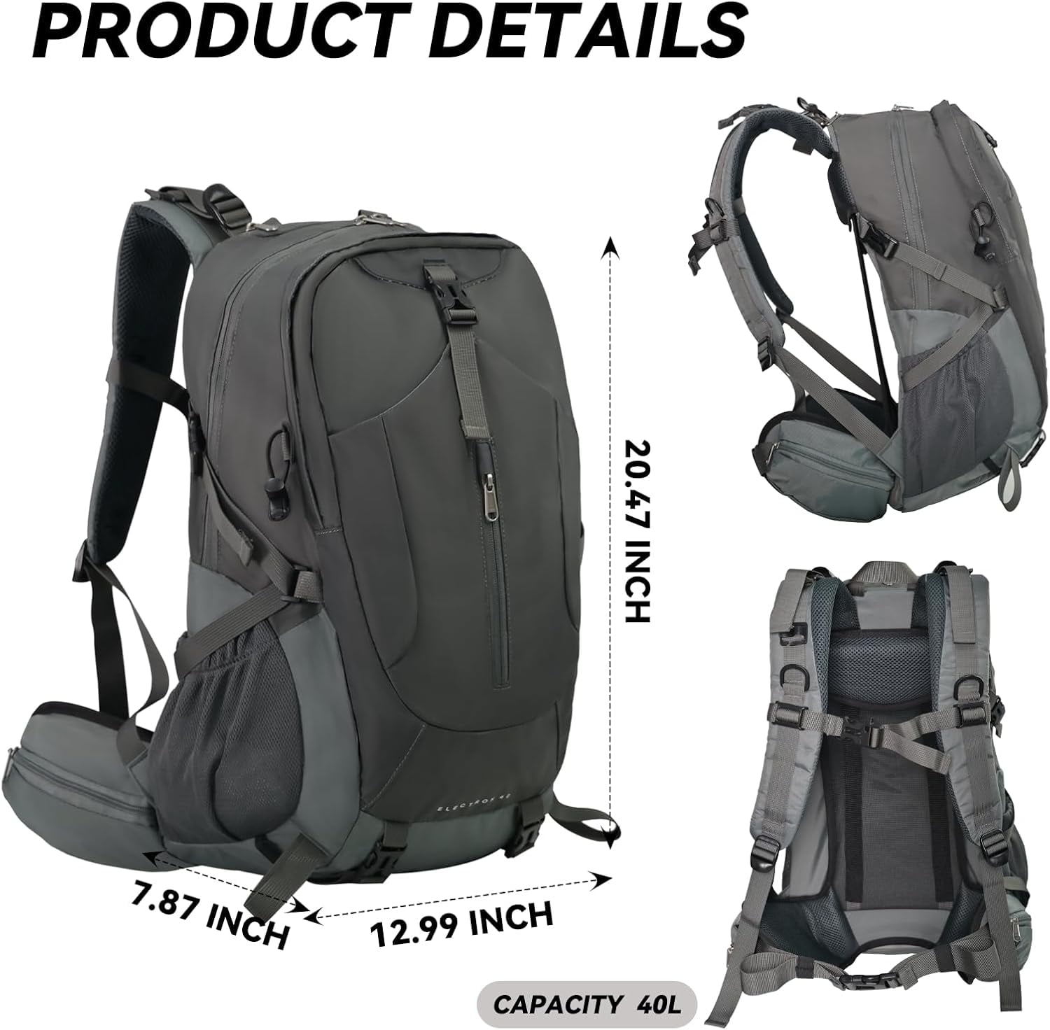 40L Hiking Backpack with Internal Frame - Lightweight, Waterproof & for Men/Women Camping, Travel & Outdoor Adventures - Walmart.com 40L Hiking Backpack with Internal Frame - Lightweight, Waterproof & for Men/Women Camping, Travel & Outdoor Adventures - Walmart.com