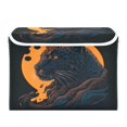thumbnail image 1 of 40L Lidded Home Storage Bins Foldable Storage Box with Handle for Home Bedroom Closet, Mountain Leopard Printed, 1 of 7