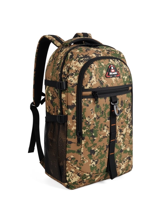 40L Outdoor Travel Backpack for Adults, Large Capacity Camo Backpack for Work Hiking Camping, Army Green - 8036