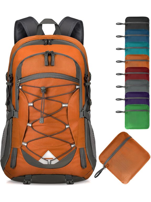 40L Packable Lightweight Waterproof Orange Hiking Daypack
