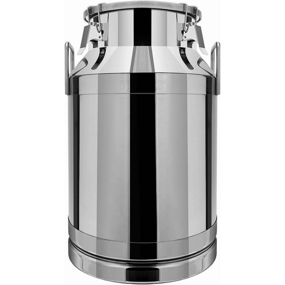 40L Stainless Steel Milk Can, 10.57 Gallon Water Beverage Drink Dispenser Milk Pail Bucket, Milk Wine Liquid Container Storage, Large Capacity Milk Can Tote Jug with Sealed Lid and Carry Handle