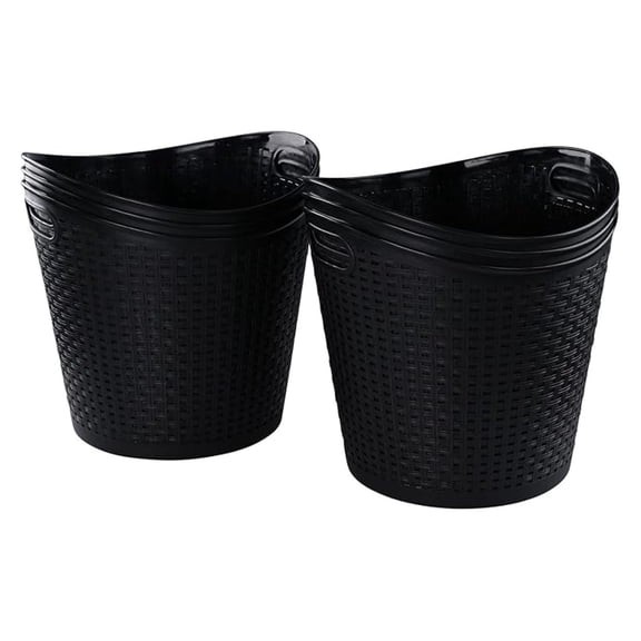 40L Tall Flex Laundry Basket, Large Plastic Storage Basket with Handles, 6 Pack