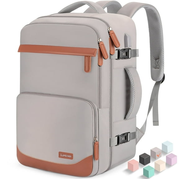 40L Travel Backpack with USB Charging Port, Water-Resistant Carry On Backpack for Men Women, Business Laptop Backpack for Trips & Commutes, Fits 17.3 Inch Laptop