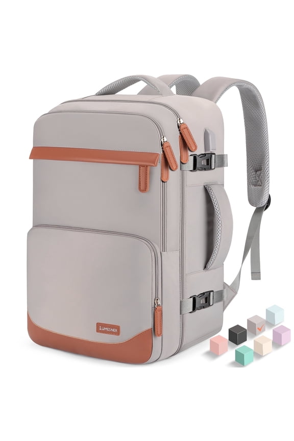 40L Travel Backpack with USB Charging Port, Water-Resistant Carry On Backpack for Men Women, Business Laptop Backpack for Trips & Commutes, Fits 17.3 Inch Laptop