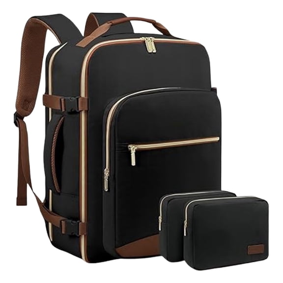 40L Travel Backpack for Women & Men, Carry On Backpack Approved with 3 Packing Cubes, 17 Inch Laptop Compartment, Personal Item Bag for Airplane, Weekender Overnight Bag