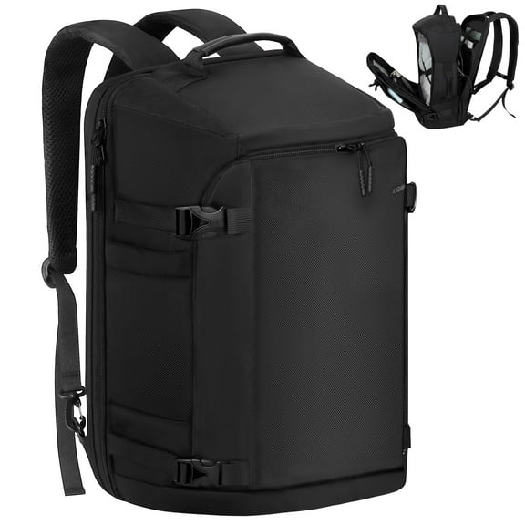 Travel Backpack, 40L Water Resistant Business Rucksack, TSA Friendly Flight Approved Laptop Carry On Luggage, Lightweight Large Casual Daypack for Men Weekender Trips, Business & Hiking, Black