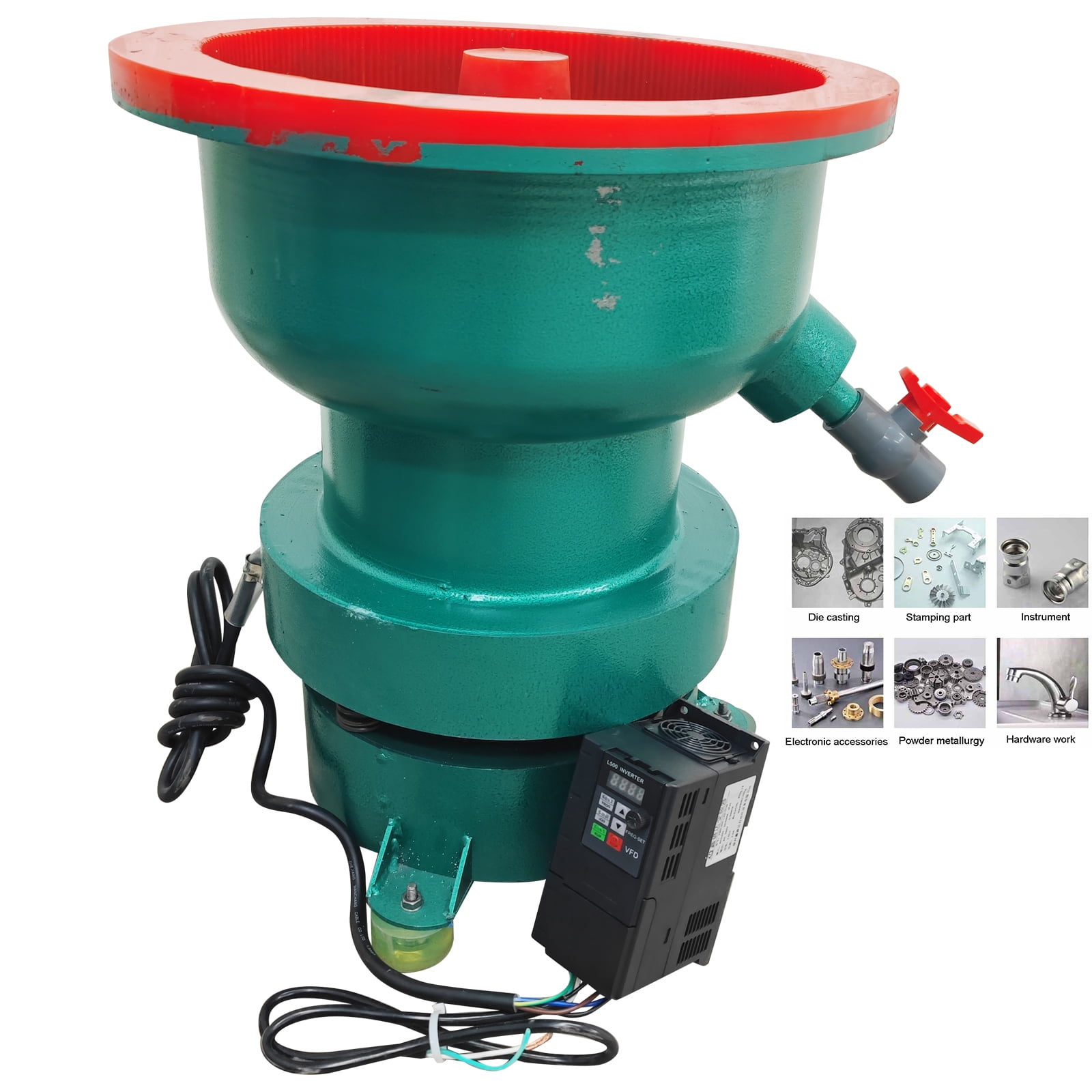 Unplug Grinding Machine 40L Vibration Deburring Polishing Grinding Machine Electric Straight ...