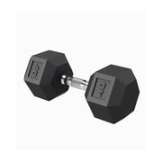 40LB Hex Dumbbells Set of 2   Rubber/PVC Coated Cast Iron   Non-Slip Textured Carbon Steel Handles   Anti-Roll Strength Training Weights for Home Gym, Fitness Workouts   Black
