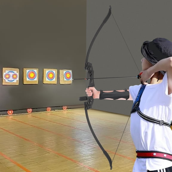 40LBS Recurve Bow Kit Takedown Recurve Bow Set Arrow Kit Takedown Recurve Bow RH Black for Outdoor Hunting