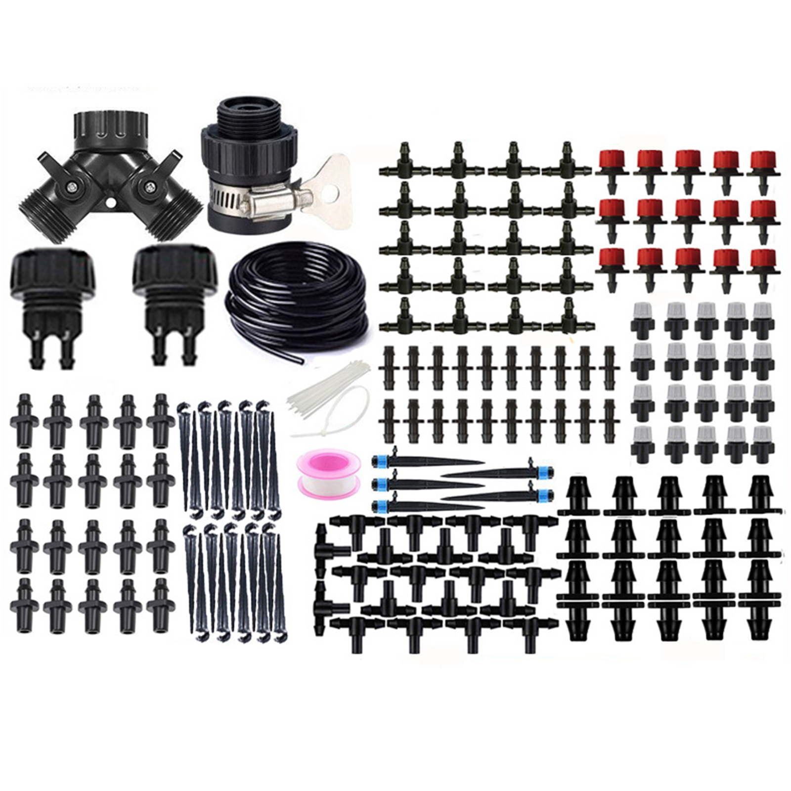 40M Drip Irrigation Systems Set 20 Adjustable Sprinklers Water Saving Gardening Greenhouse Watering Equipment With Pipes