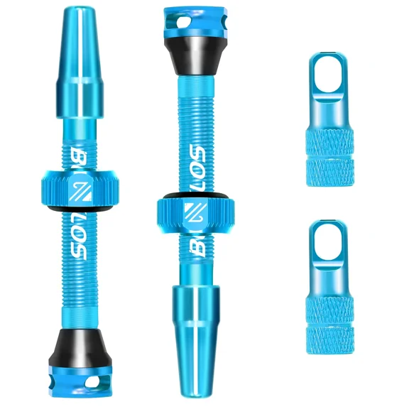 40MM-BLUE-Presta Valve for Bike, Alloy Stem