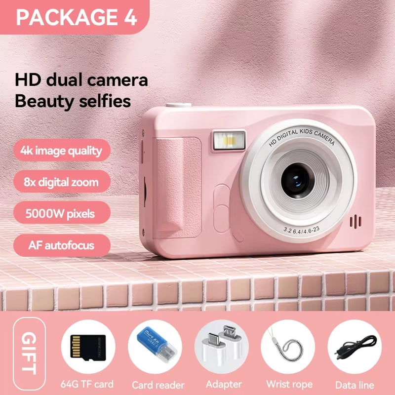 40MP 1080P Digital Camera with Wrist Strap – 8X Zoom, Anti-Shake, 4K HD, Auto Focus, 64GB Memory Card Support, Perfect for Beginners & Selfies