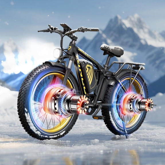 40MPH Electric Mountain Bike for Adults, 5000W Dual Motor E-Bike, 52V 30AH Removable Battery 60 Miles Max Range, 26"x4" Fat Tire & Full Suspension, Dual Hydraulic Disc Brakes UL2849