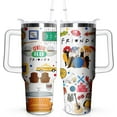 thumbnail image 1 of 40OZ Friends Tumbler with Handle,Vacuum Insulated Stainless Steel Thermal Cup for TV Show Fans Gifts Keeps Drinks Cold & Hot, 1 of 6