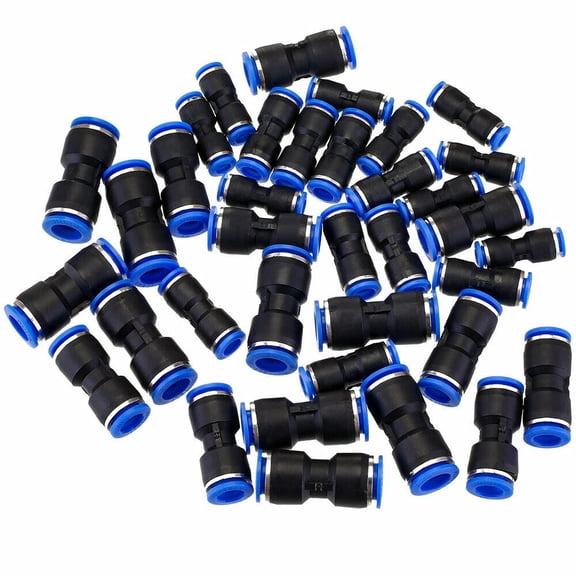40PACK Straight Push Connector 1/4 5/16 3/8 1/2" Tube Release Air Line Pneumatic