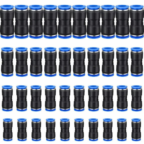40PACK Straight Push Connector 1/4 5/16 3/8 1/2" Tube Release Air Line Pneumatic