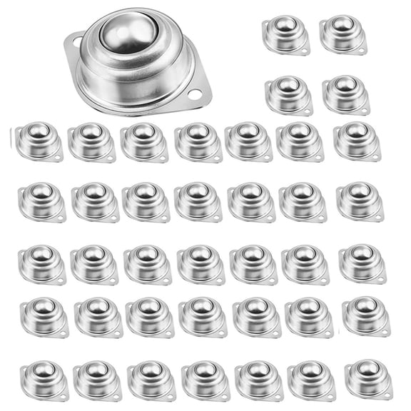 40PCS 1In Roller Ball Transfer Bearing,Carbon Steel Round Ball Transfer Unit,360 Rotation Universal Ball Casters 400Lbs