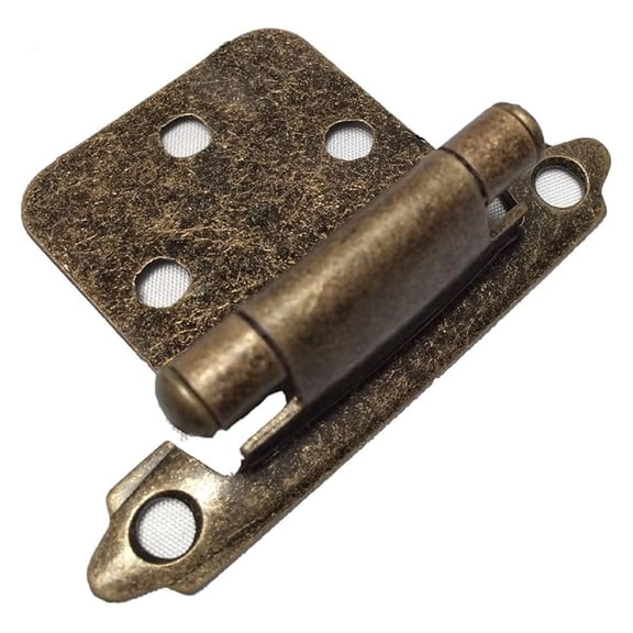 (40PCS) 20 Pairs Antique Brass Self closing flush mount cabinet hinges