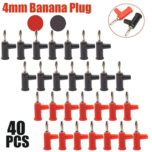 40PCS 4mm Banana Plug Stackable Solderless Banana Plug Connector For Securi FOD