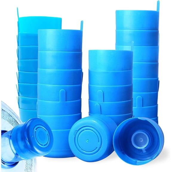 40PCS 5 Gallon Water Jug Cap, 55mm Replacement Non Spill Cap, Reusable Snap On Anti Splash Bottle Caps for 3 & 5 Gallon Water Jug, Carboys & Water Dispenser