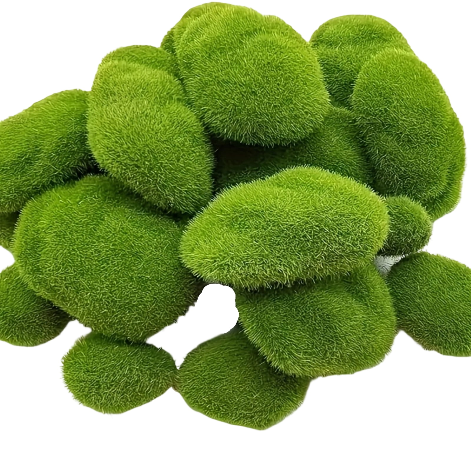 40PCS Artificial Moss Rocks Green Moss Decor for Floral Arrangements, Fairy Gardens and Crafting