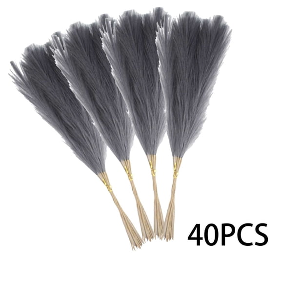 40PCS Artificial Pampas Grass Decor – 21.65" Fluffy Bohemian Reed Stems for Wedding, Home, Vase Arrangement (Hypoallergenic, No Shedding)
