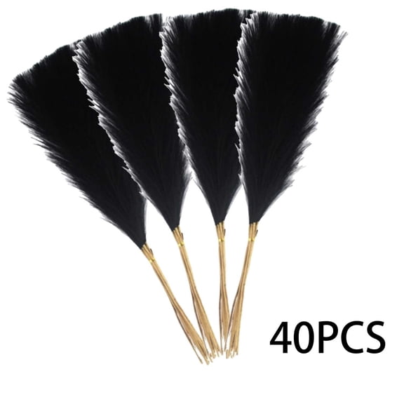 40PCS Artificial Pampas Grass Decor – 21.65" Fluffy Bohemian Reed Stems for Wedding, Home, Vase Arrangement (Hypoallergenic, No Shedding)