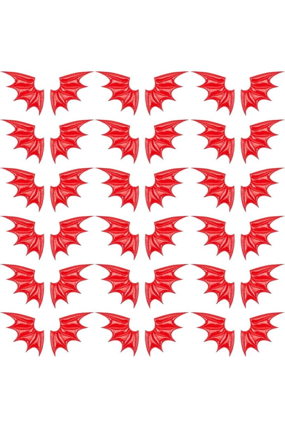 40PCS Bat Wing Hairpins Accessories PU Leather Demon Wings Ornament Accessories Decor Red Angel Wing Embellishments