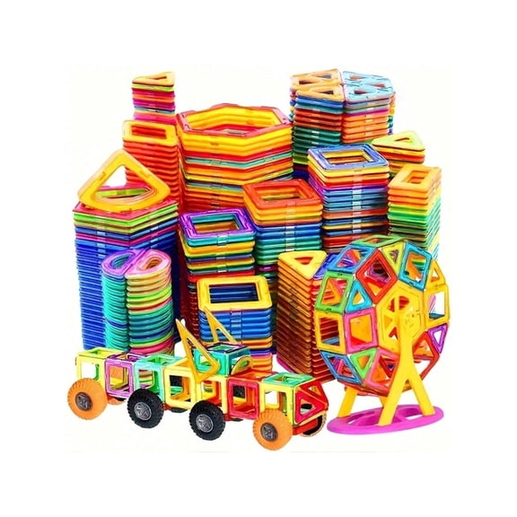 40PCS Big Size Magnetic Tiles Building Blocks, Portable Beginner STEM Construction Toys for Kids 3+, Lightweight Open Ended Play Set, Travel Birthday Gift for Boys Girls