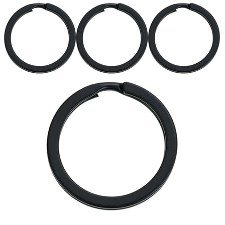 40PCS Black 30mm Keyring Metal Keychain Flat Split Round Circle Jump Rings Jewelry DIY Making Crafts