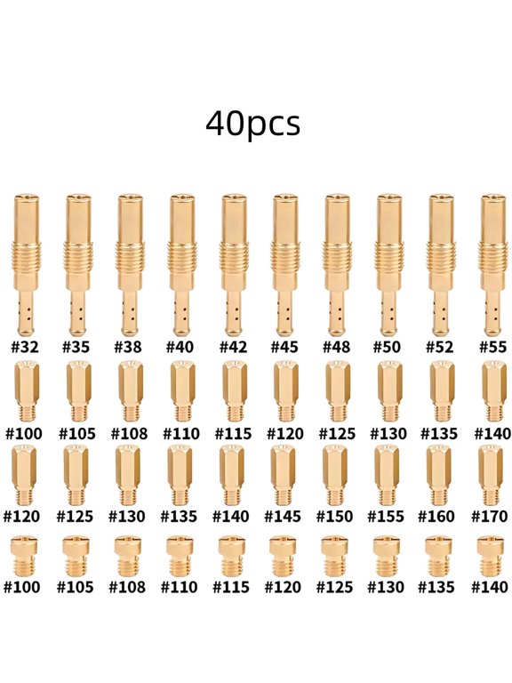 40PCS Carburetor Main Jet Slow Pilot Jet Kit for PWK Keihin OKO CVK Carb, for Dirt Bike ATV Go Kart GY6, Replace #SCL-2018090002-ZH-T-01/02 SCL-2018090001/03-ZH-T-01