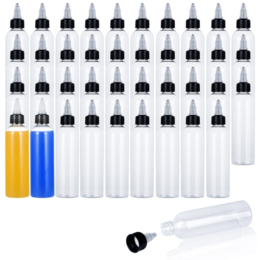 40PCS Clear Dispensing Bottles, 4oz Plastic Squeeze Bottles with Twist ...