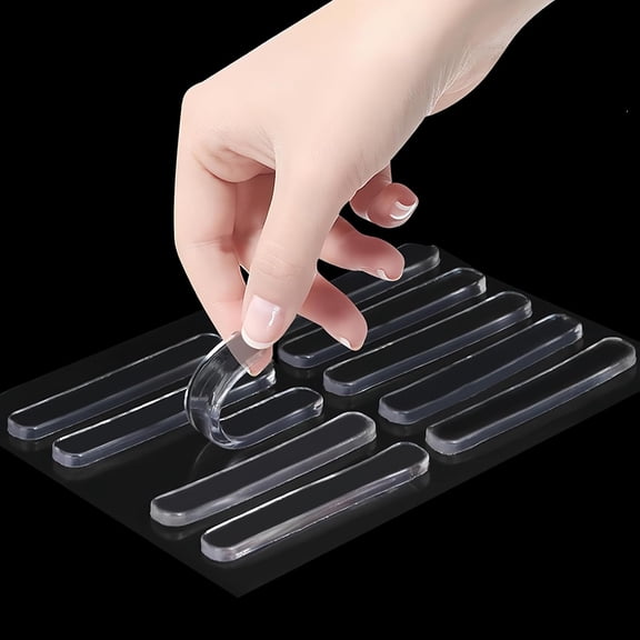 40PCS Clear Protector Strips, Door Wall Bumpers Stopper, Self Adhesive Cabinet Pads Sound Dampening, Cupboard Drawer Cushion Guards, Desk Protective Soft Quiet Cushioning for Furniture Kitchen