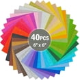 thumbnail image 1 of 40PCS Felt Fabric Sheets Craft - 6"x 6" Assorted Colors - 1mm Thick Square Nonwoven Felt Fabric for Crafts DIY, 1 of 8