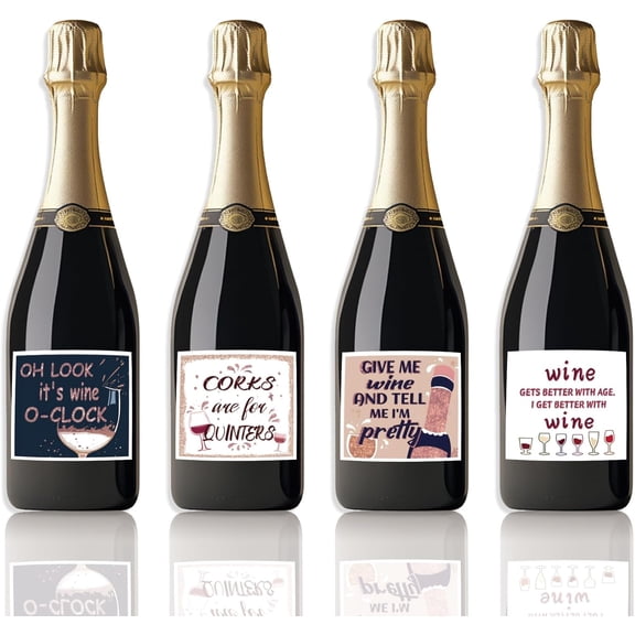40PCS Fun Text Wine Bottle Label Champagne Labels Funny Text Wine Bottle Sticker Champagne Labels for Bottles Party Label Stickers Covers for Wedding Birthday Bridal Shower Party Gifts