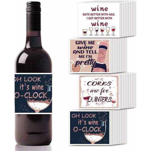 40PCS Fun Text Wine Bottle Label Champagne Labels Funny Text Wine Bottle Sticker Champagne Labels DIY for Bottles Party Label Stickers Covers DIY for Wedding Birthday Bridal Shower Party Gifts